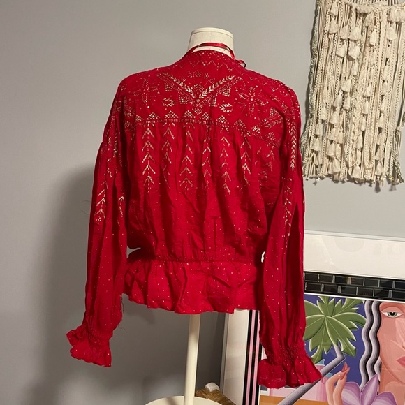 Free people oversized wrap blouse with golden print - Picture 6 of 7